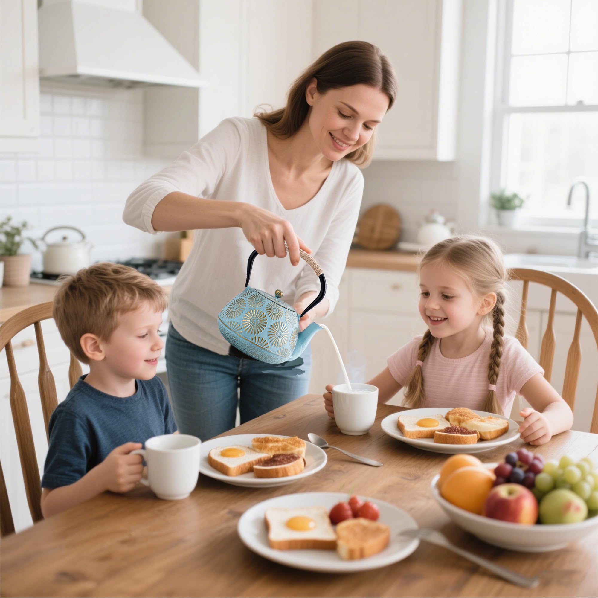 TiwisiTe teapot interior enamel coating for easy cleaning and flavor consistency.