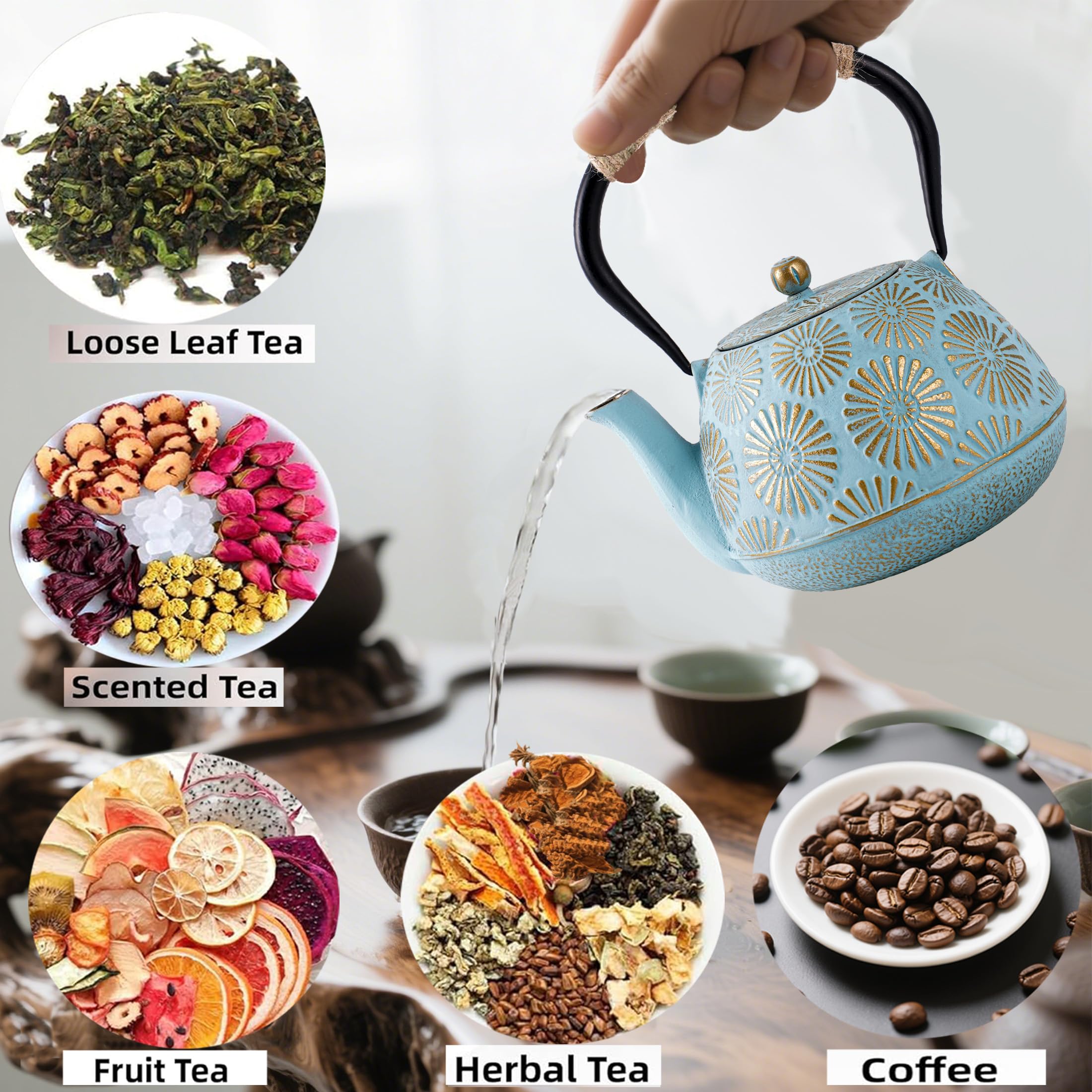 TiwisiTe detachable stainless steel filter for loose-leaf or bagged tea.