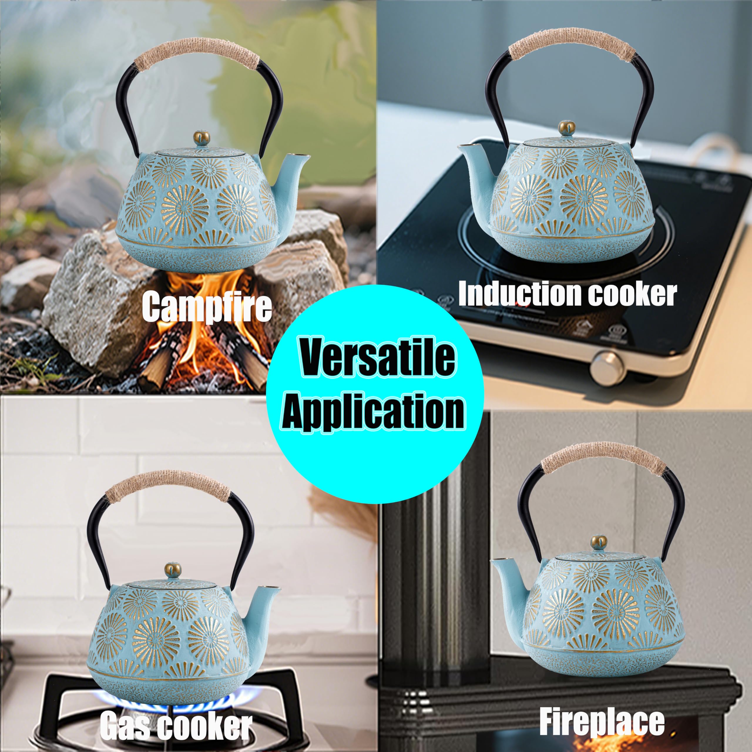 TiwisiTe 40 oz stovetop teapot for 4–6 servings.