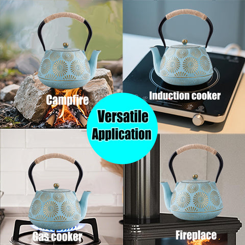 TiwisiTe 40 oz stovetop teapot for 4–6 servings.