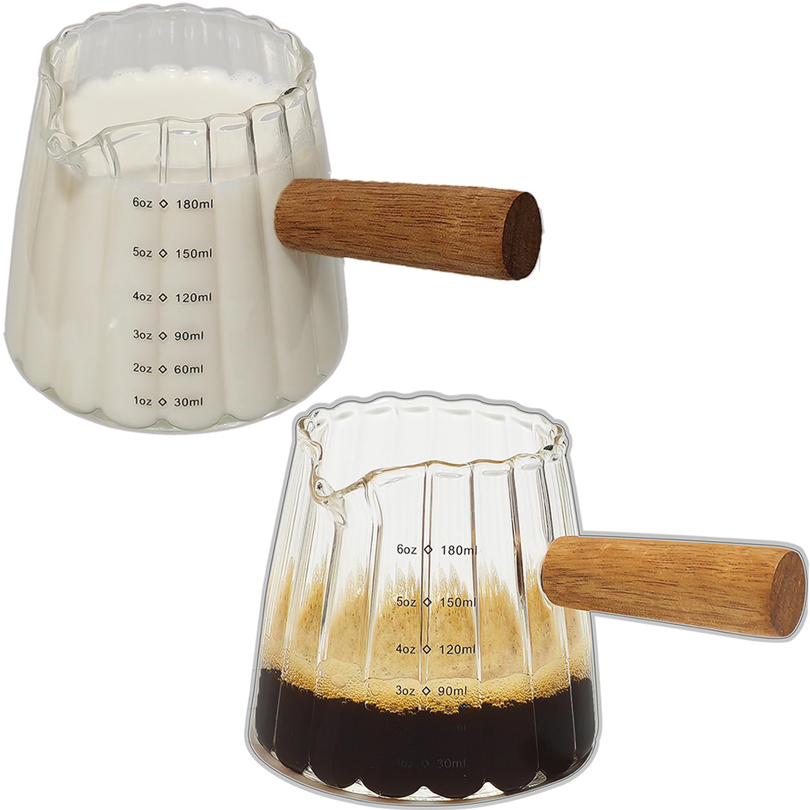 TIWPAJS espresso cups 6oz set with precise pour for easy espresso shots