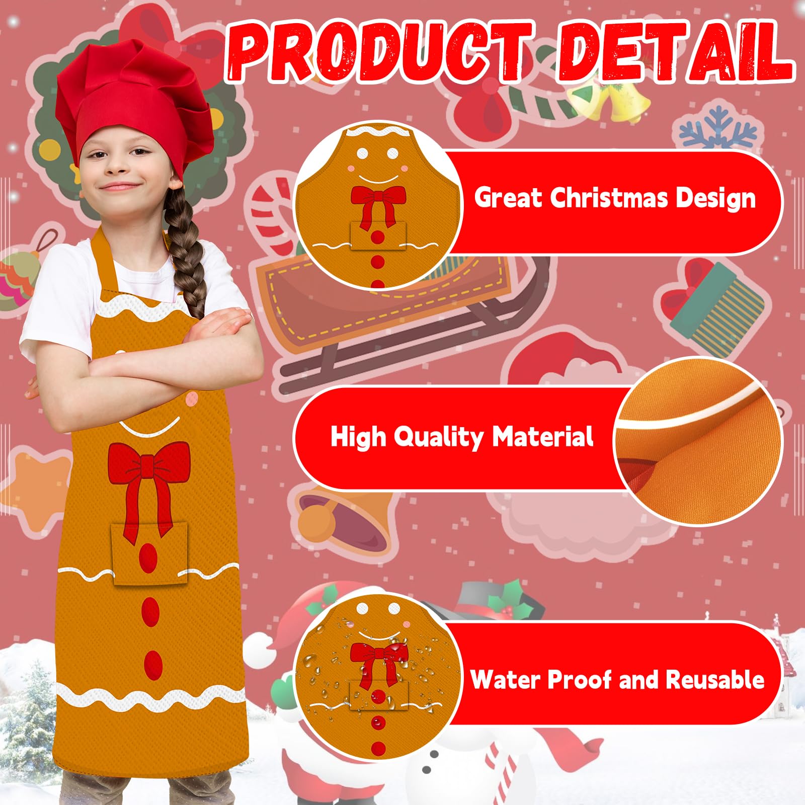 Tkifoda snowman apron for kids, keeps clothes clean during arts and crafts