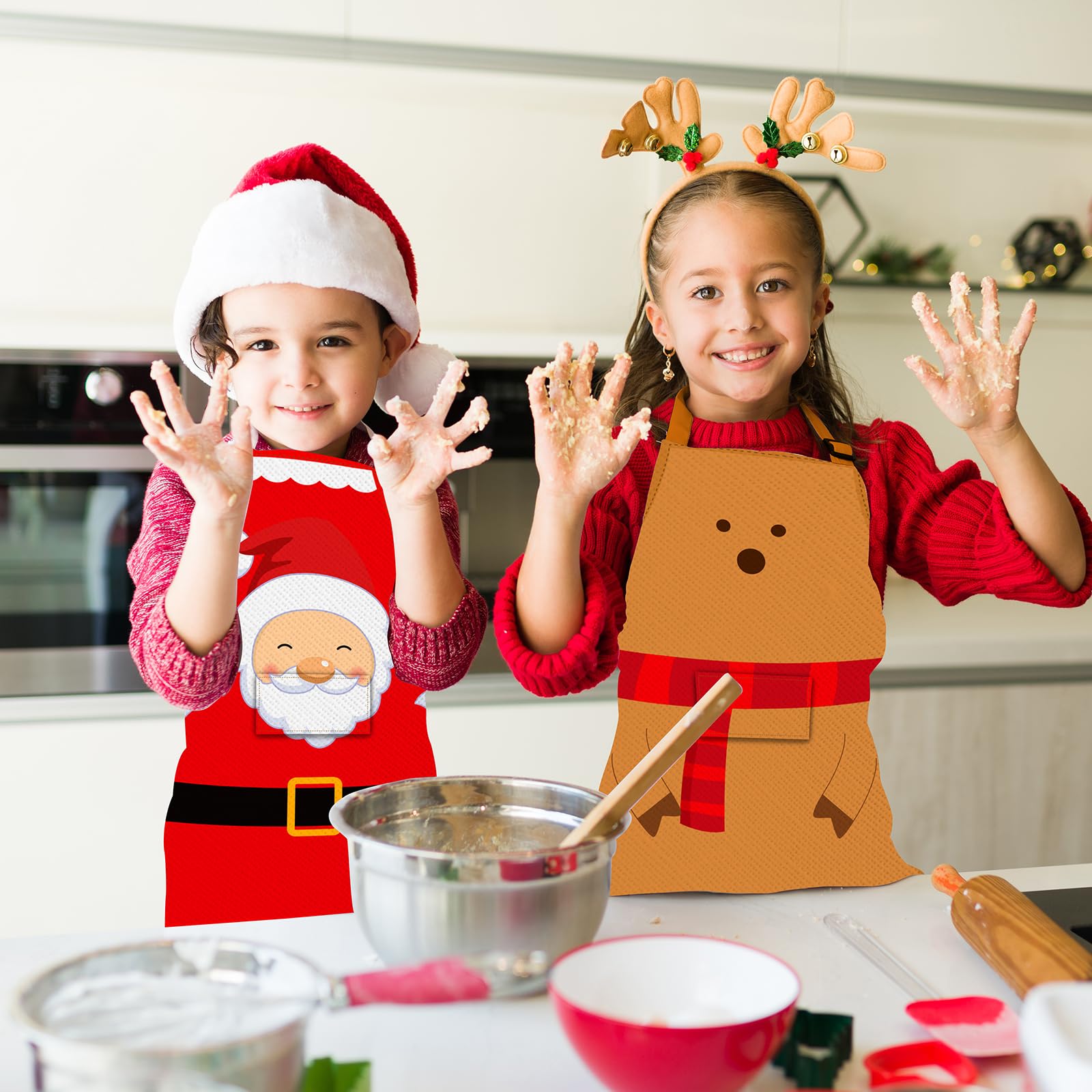 Tkifoda waterproof kids apron with pockets, protects outfits during cooking
