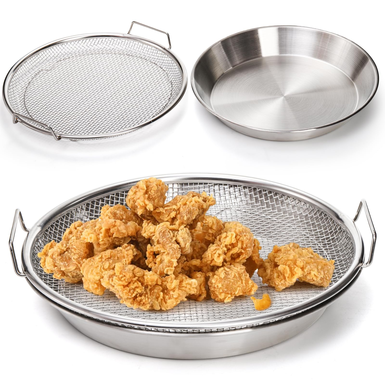 Tlence 10.3-inch oil filter tray top view for durable high-heat cooking