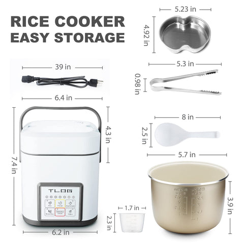 TLOG Mini Rice Cooker 12-hour delay timer for ready meals