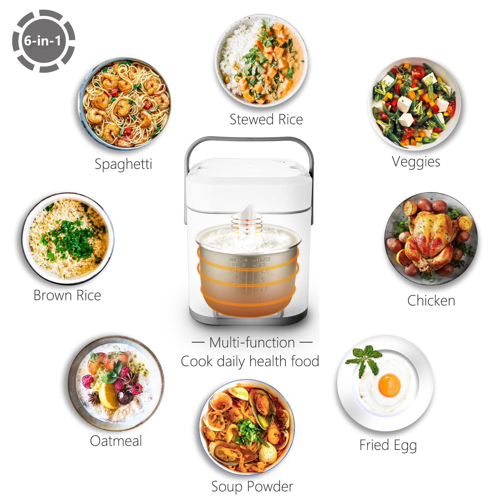 TLOG Mini Rice Cooker with carry handle for easy travel