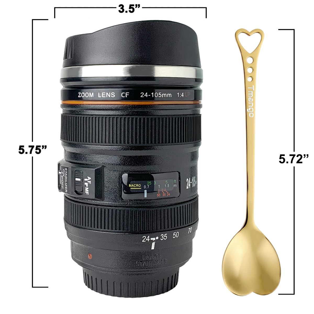 Tmango camera lens mug spoon stand keeps your station tidy.