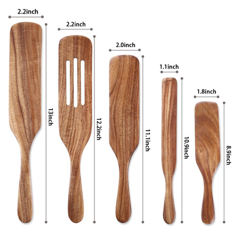 Ergonomic teak spurtle handle for comfortable cooking