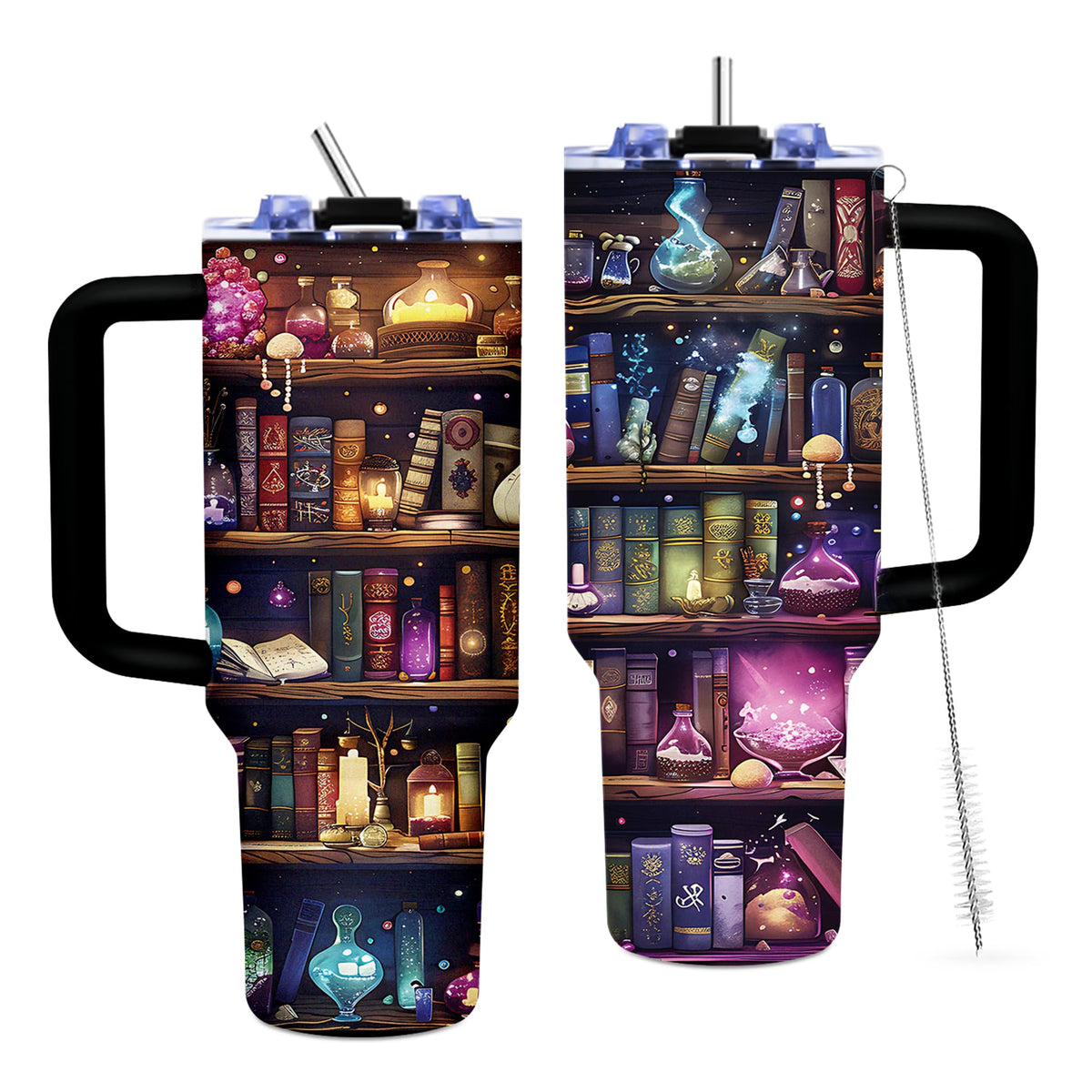 TNASURHUS Book Lover Tumbler 40oz with handle and straw for all-day hot or cold beverages