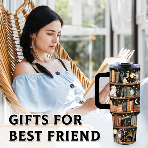 TNASURHUS book lovers 40oz tumbler dishwasher safe, BPA-free for easy cleanup