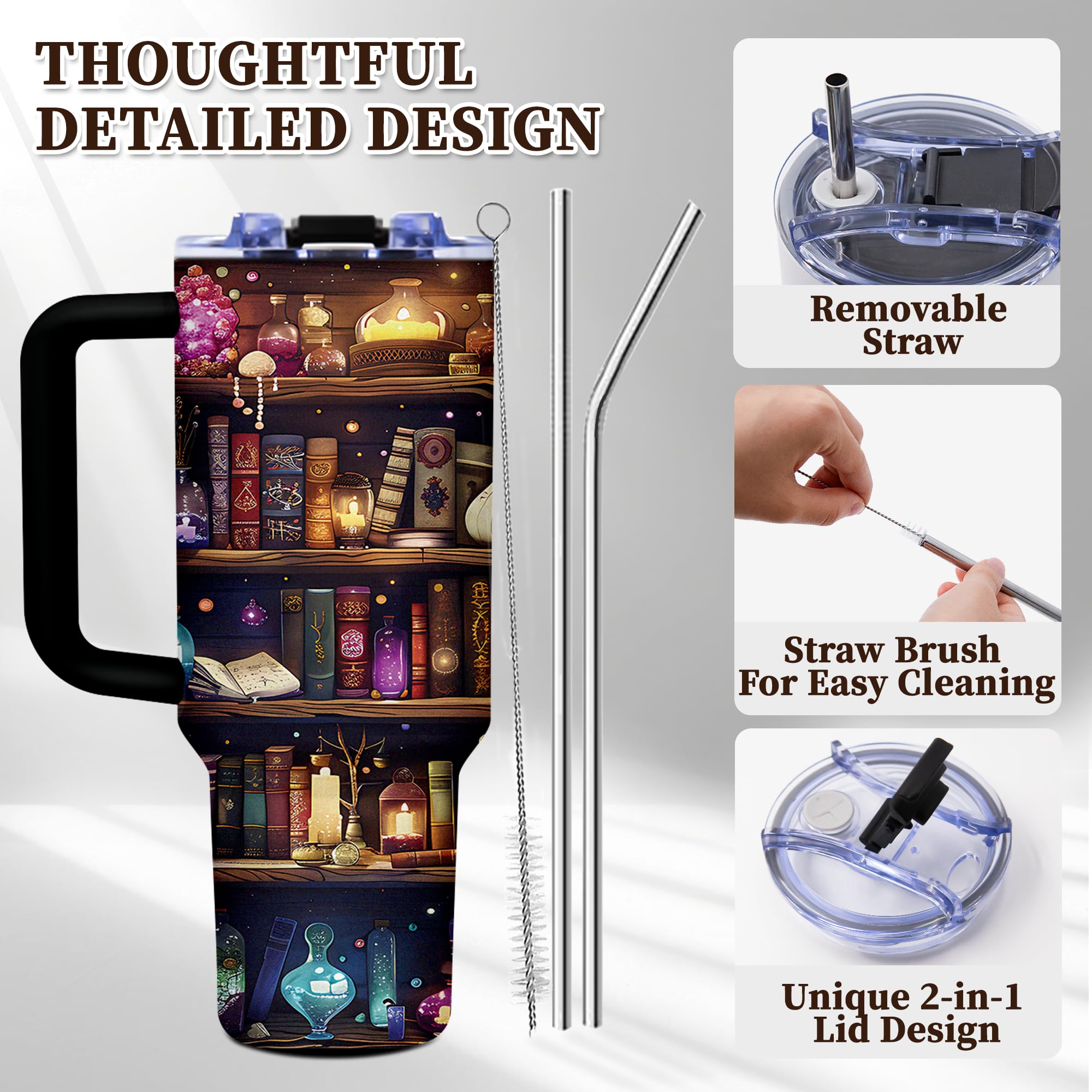 TNASURHUS book-lovers gift tumbler with bookish design ideal for durable insulation