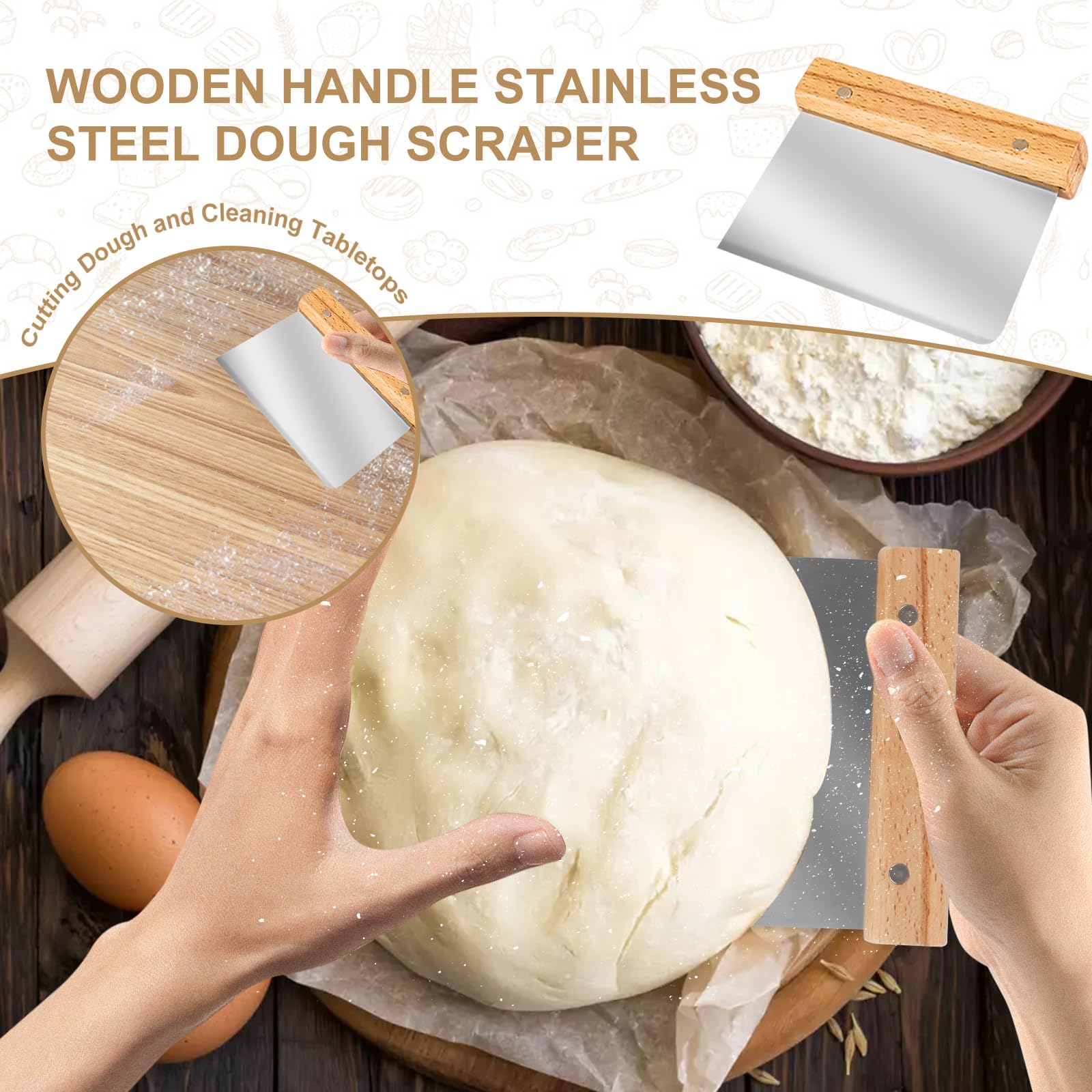TNELTUEB dough whisk with double-eye design for quick flour mixing
