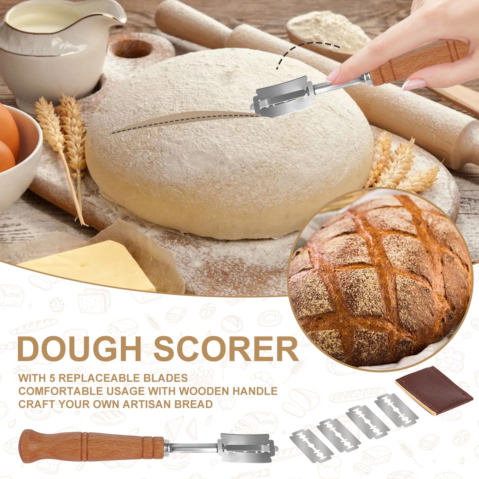 TNELTUEB linen liner cloth keeps dough clean and nonstick