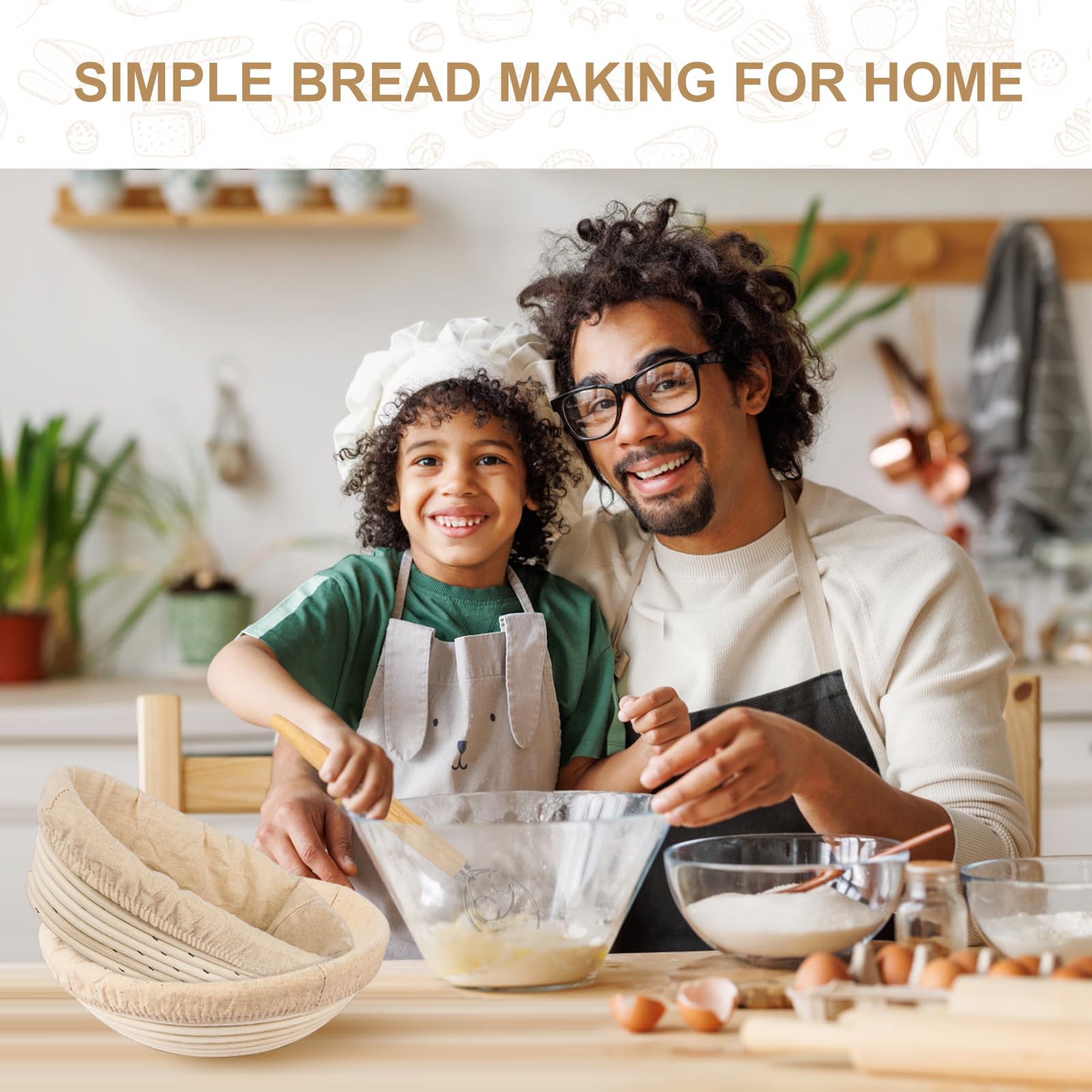 TNELTUEB proofing basket set assembled for home bakers