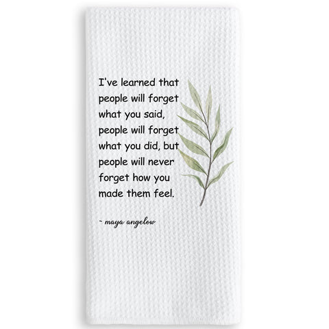 TNUW hostess gifts kitchen towel with inspirational quote, soft and absorbent for daily use.