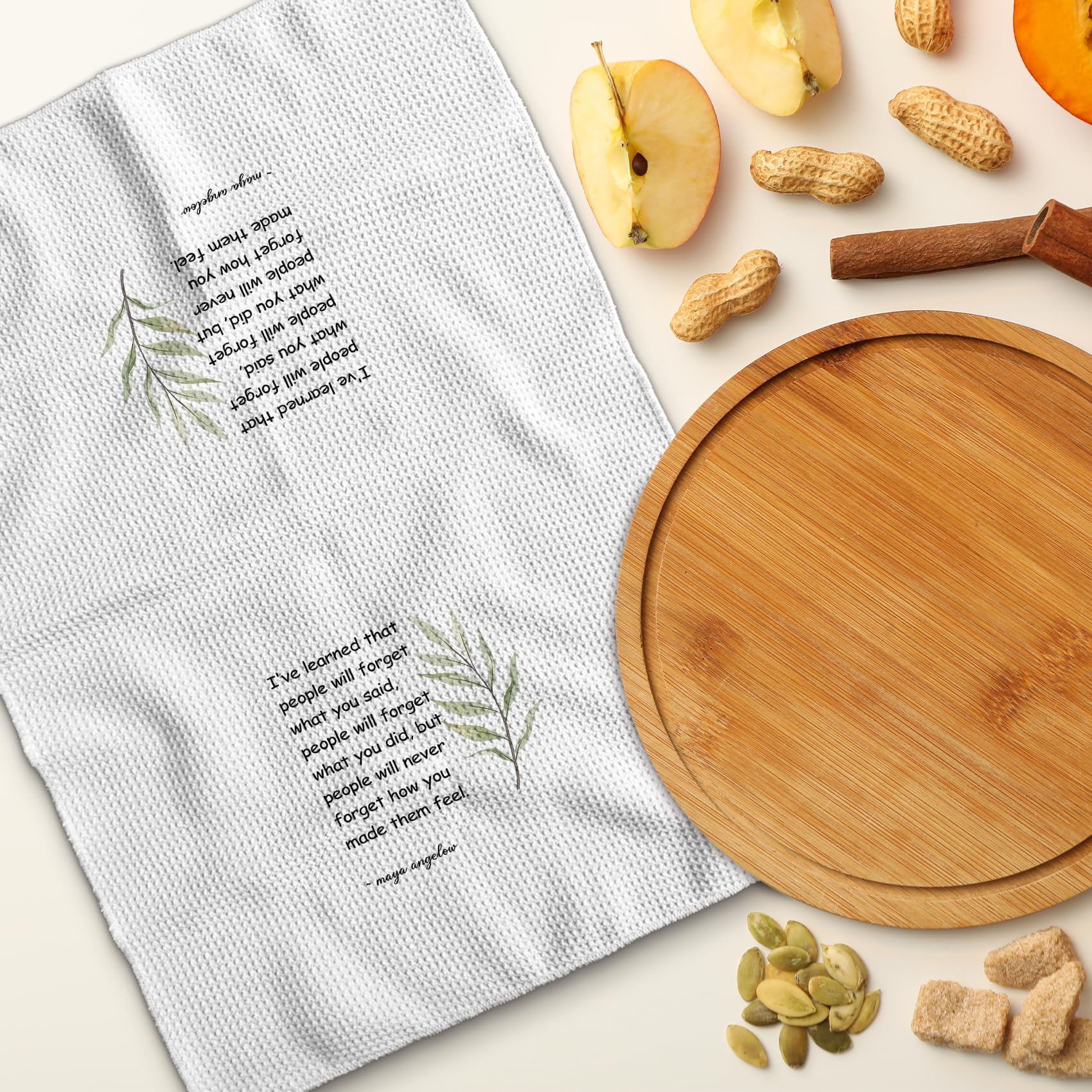 TNUW white kitchen towel doubles as bathroom accessory.