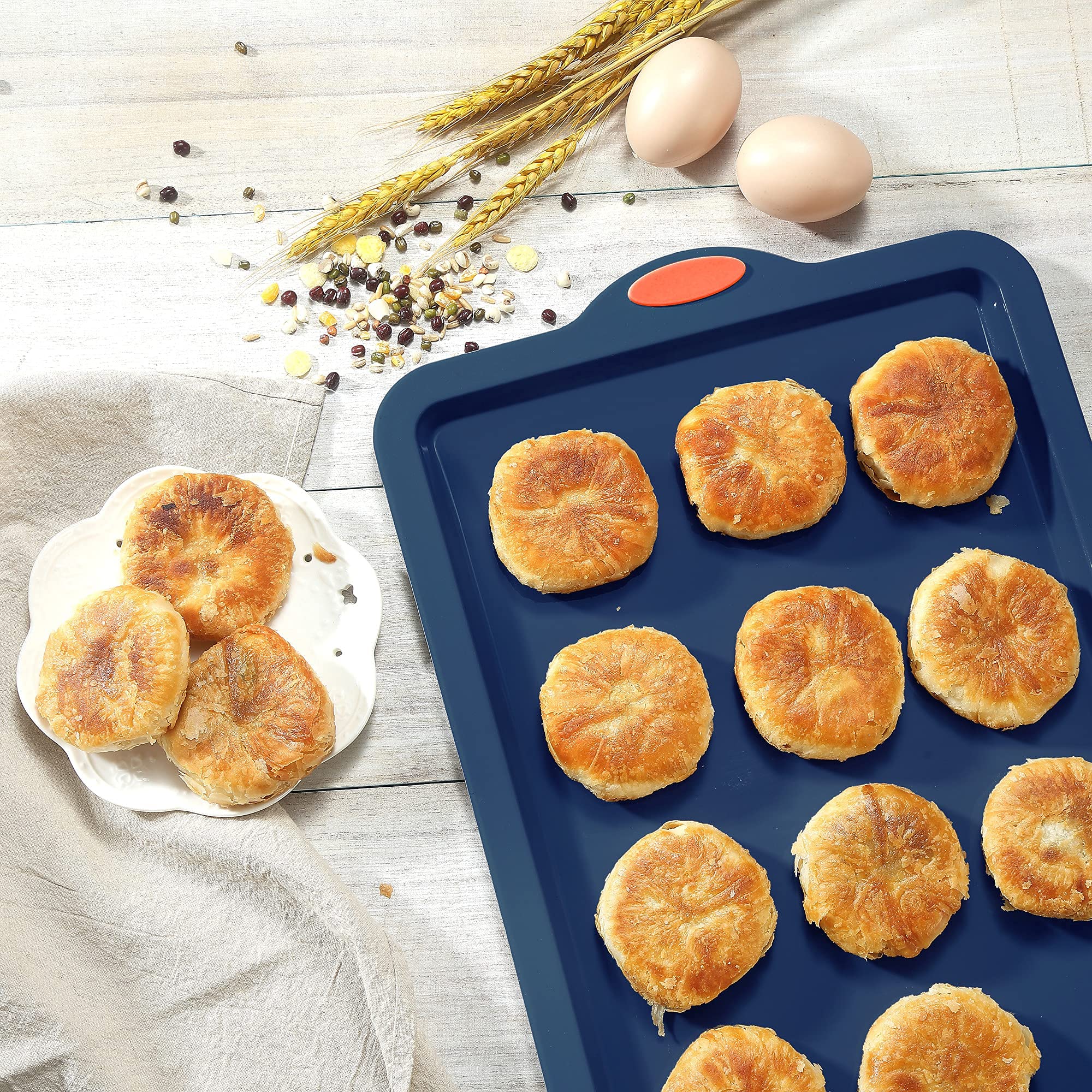 To encounter 8 in 1 silicone bake set muffin pan provides easy nonstick release