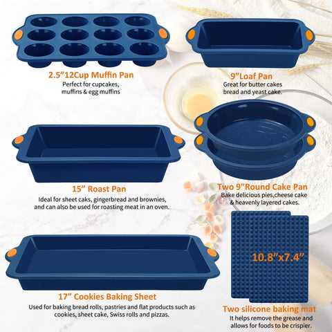 To encounter 8 in 1 silicone bake set silicone mats drain grease evenly