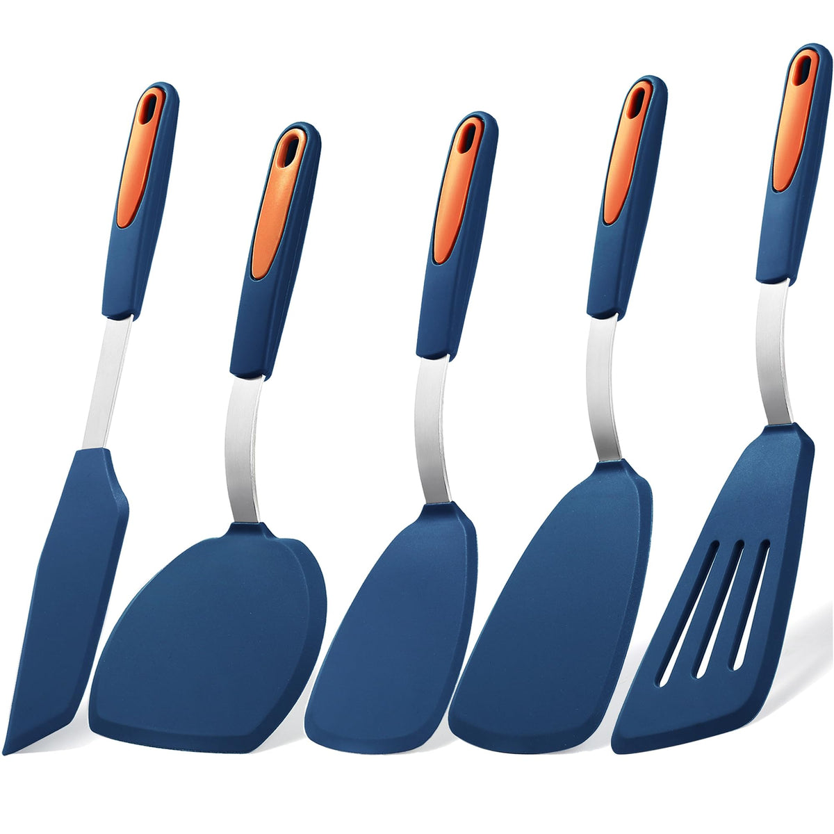 To encounter angle spatula for precise flipping with flexible head