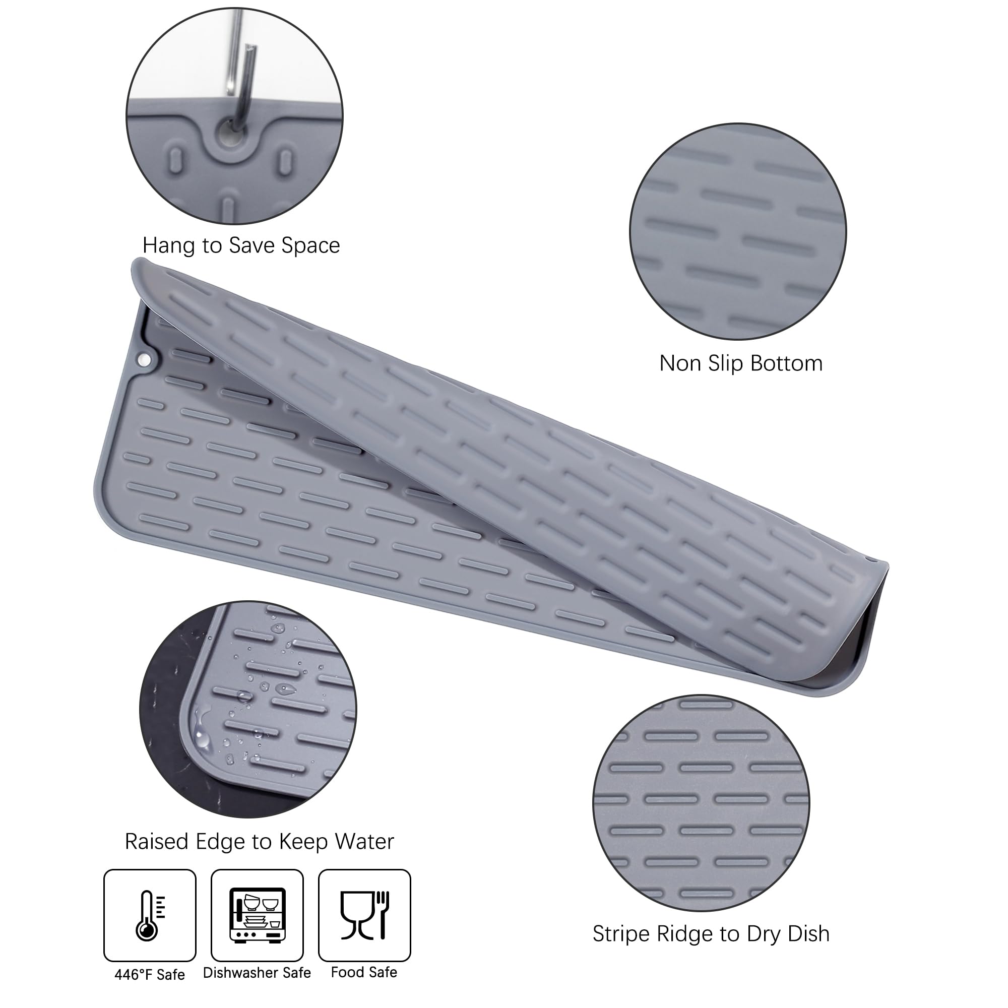 To encounter dish drying mat foldable for easy storage in kitchen