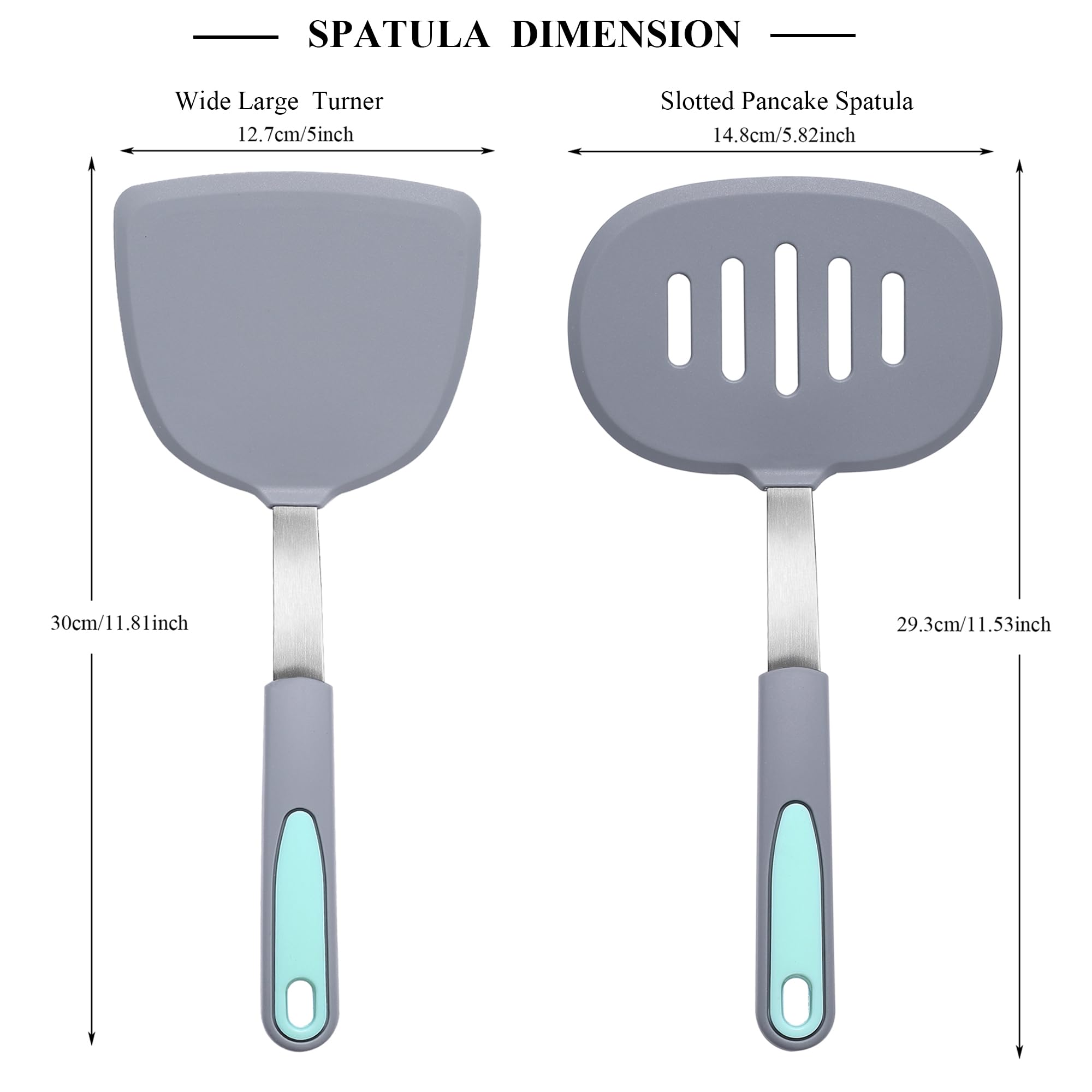 To encounter nonstick-friendly spatulas protecting cookware during flipping.