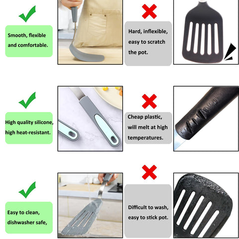 To Encounter fish spatula flips fish evenly without tearing.