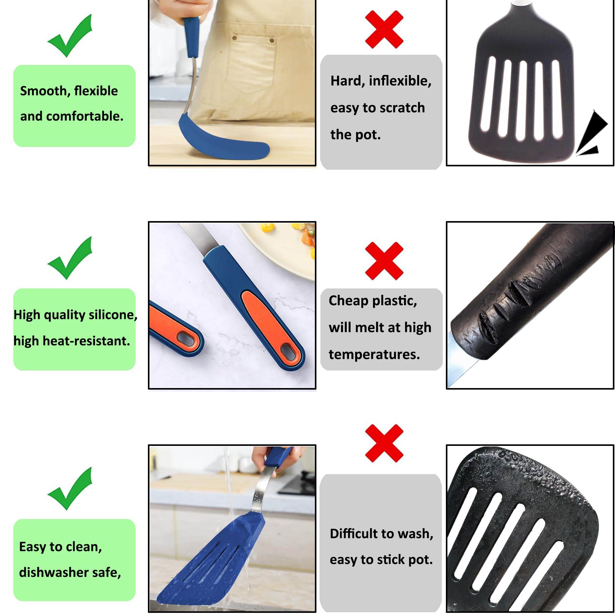 To encounter large turner spatula offering a wide surface for lifting
