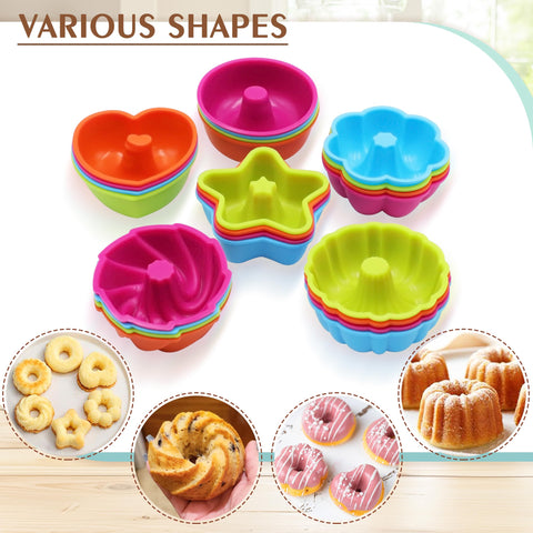 To encounter silicone baking cups six styles in four colors for versatility