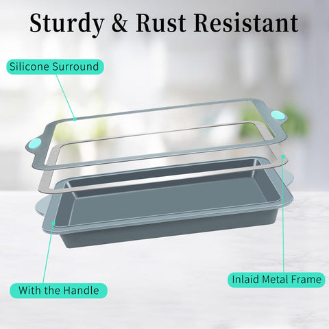 To encounter silicone baking pans set medium cookie pan for even browning.
