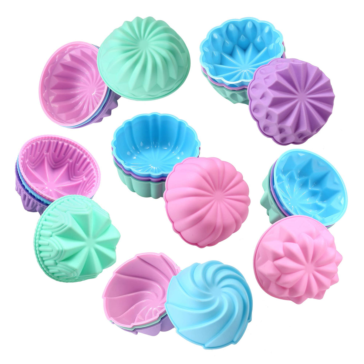 To encounter silicone cupcake cups on a baking sheet for easy non-stick muffins