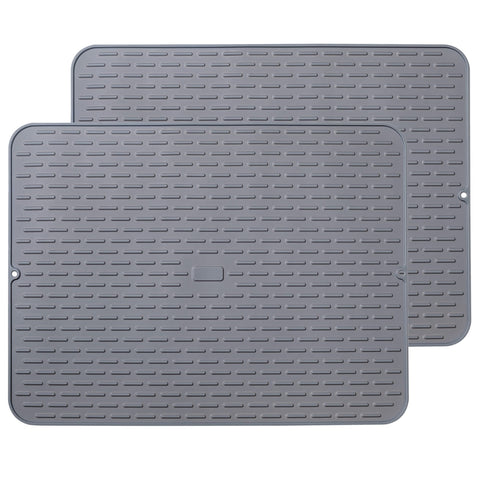 To Encounter silicone dish drying mat folded for compact storage, space-saving kitchen solution.