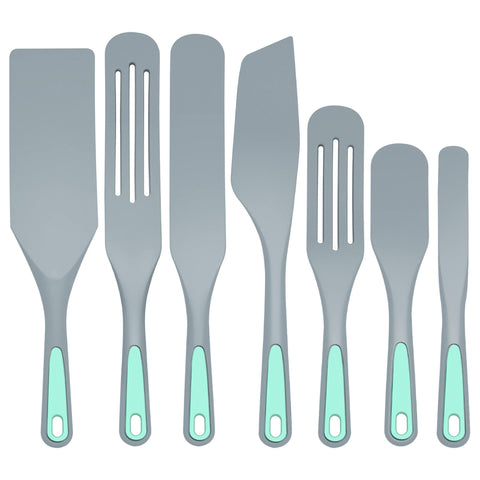 To encounter silicone spurtles set seven pieces for versatile kitchen tasks.
