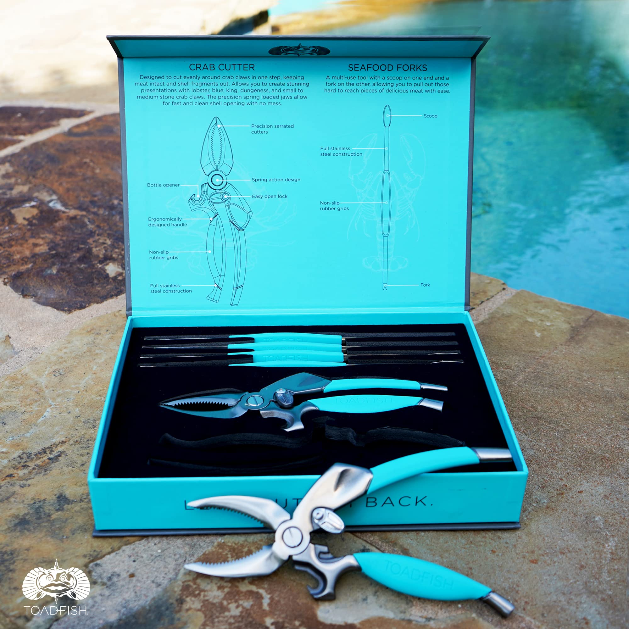 Toadfish Crab & Lobster Tool Set multi-use forks for scooping and separating seafood