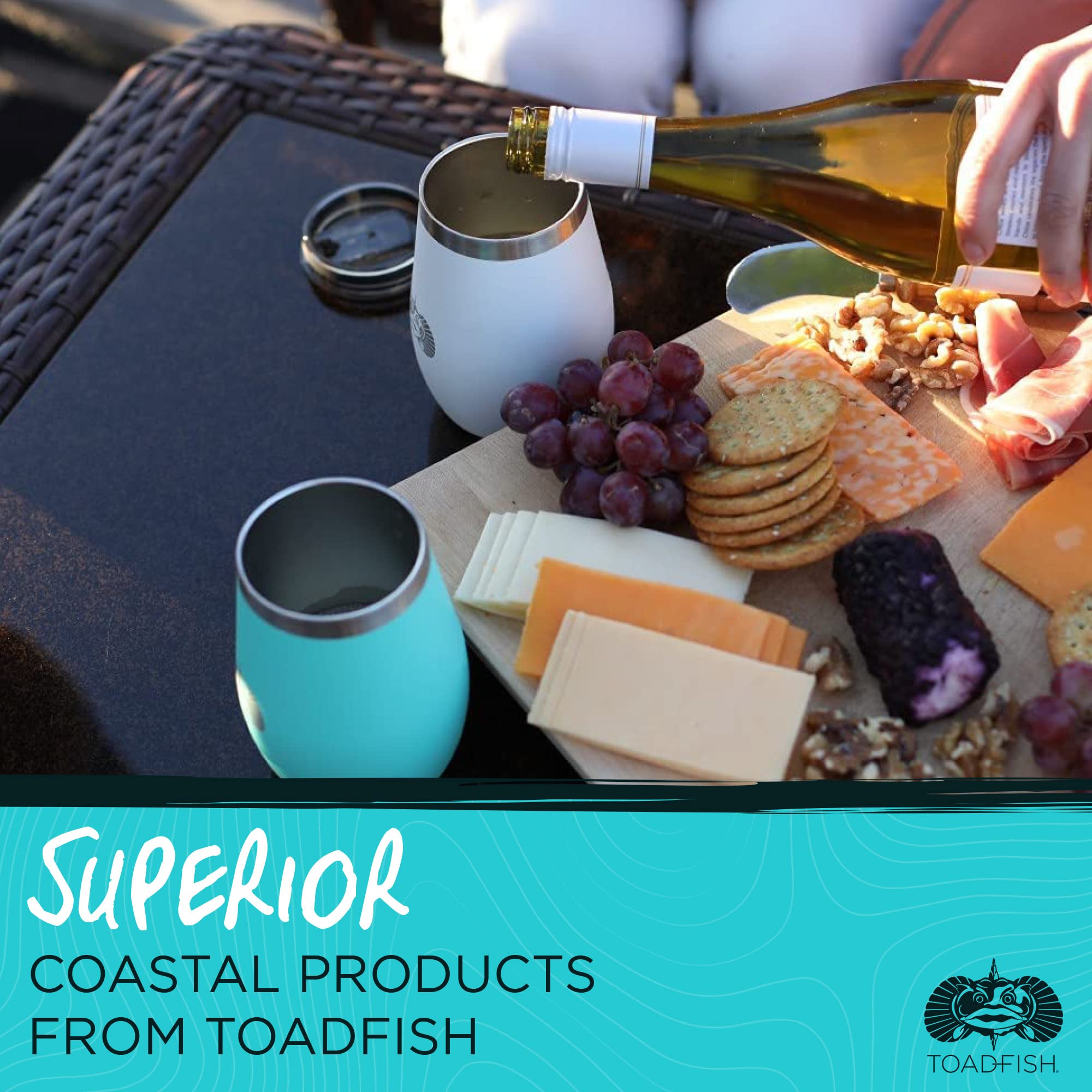 Toadfish double-wall insulation preserves cold beverages from sunrise to sunset.