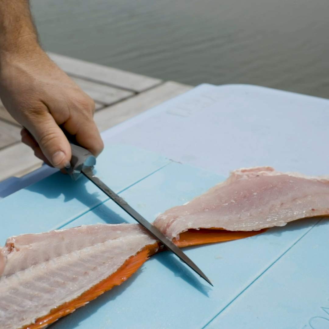 Toadfish Stowaway Cutting Board ready for quick culinary prep anywhere.
