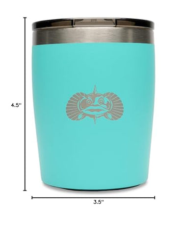 Toadfish teal rocks tumbler coastal mission branding emphasis