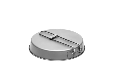 TOAKS Titanium D6.5 folding-handle design saves space in pack for camping.