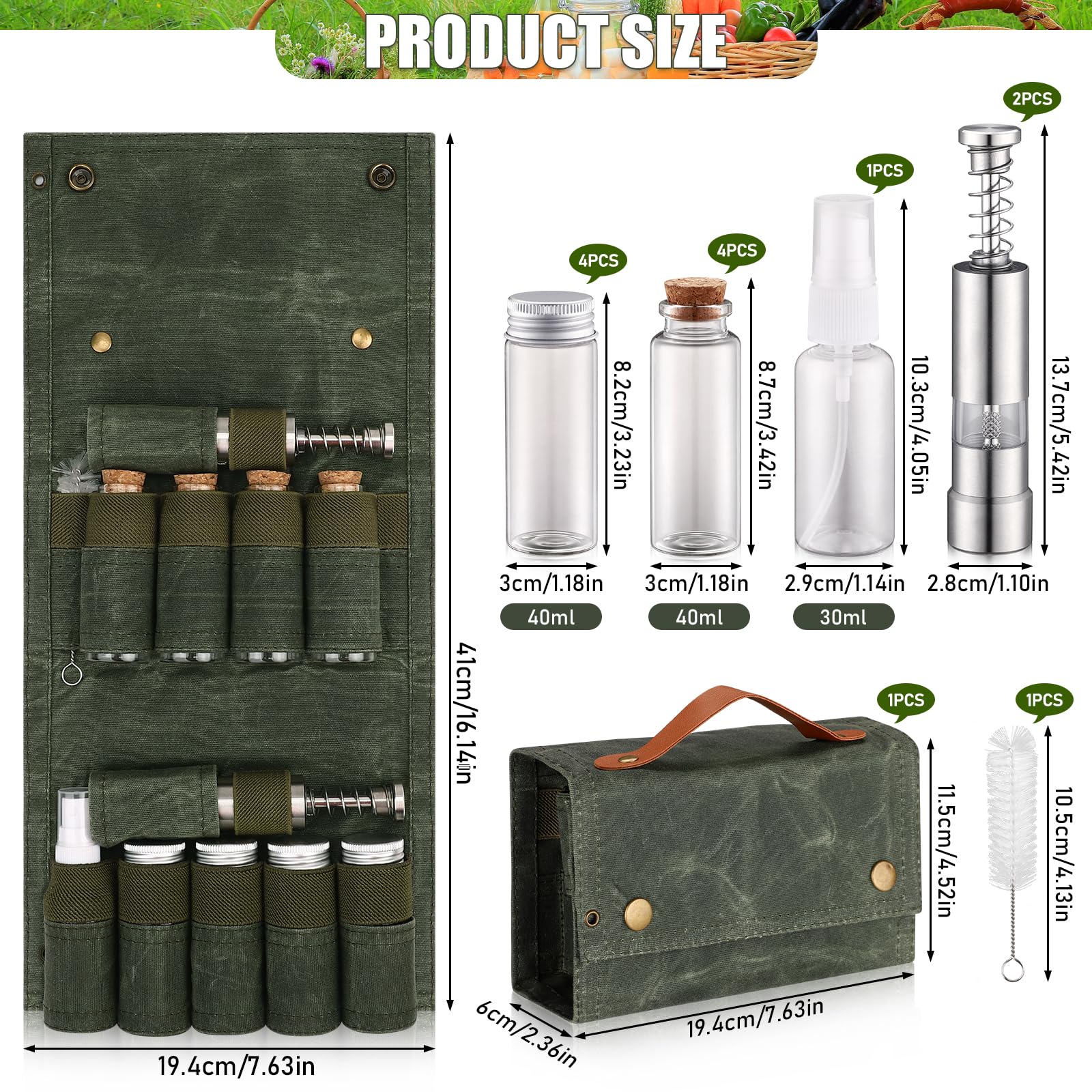 TOBWOLF spice jars clear glass for quick content identification.