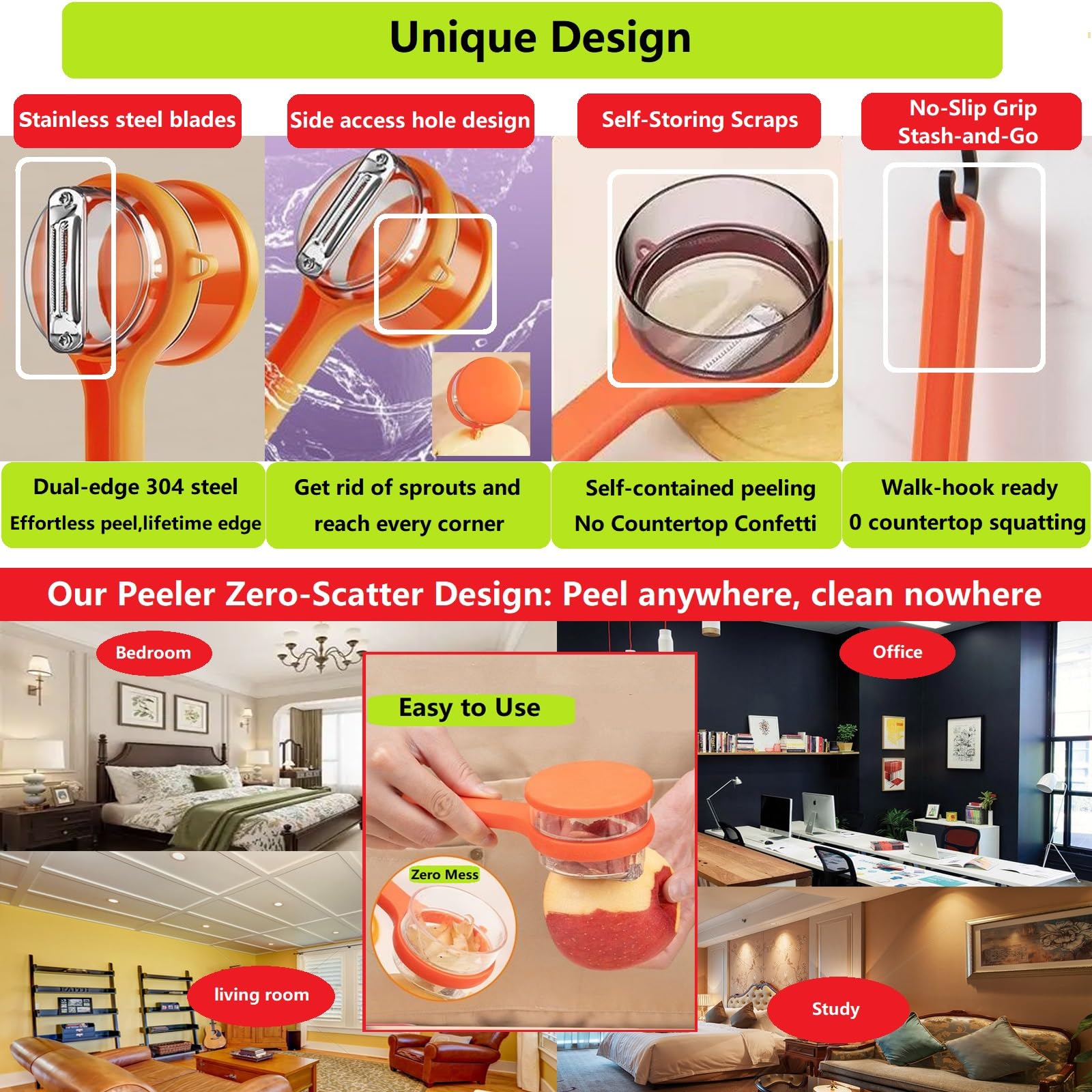 Tochinkar dishwasher-safe design allows easy cleanup after peeling