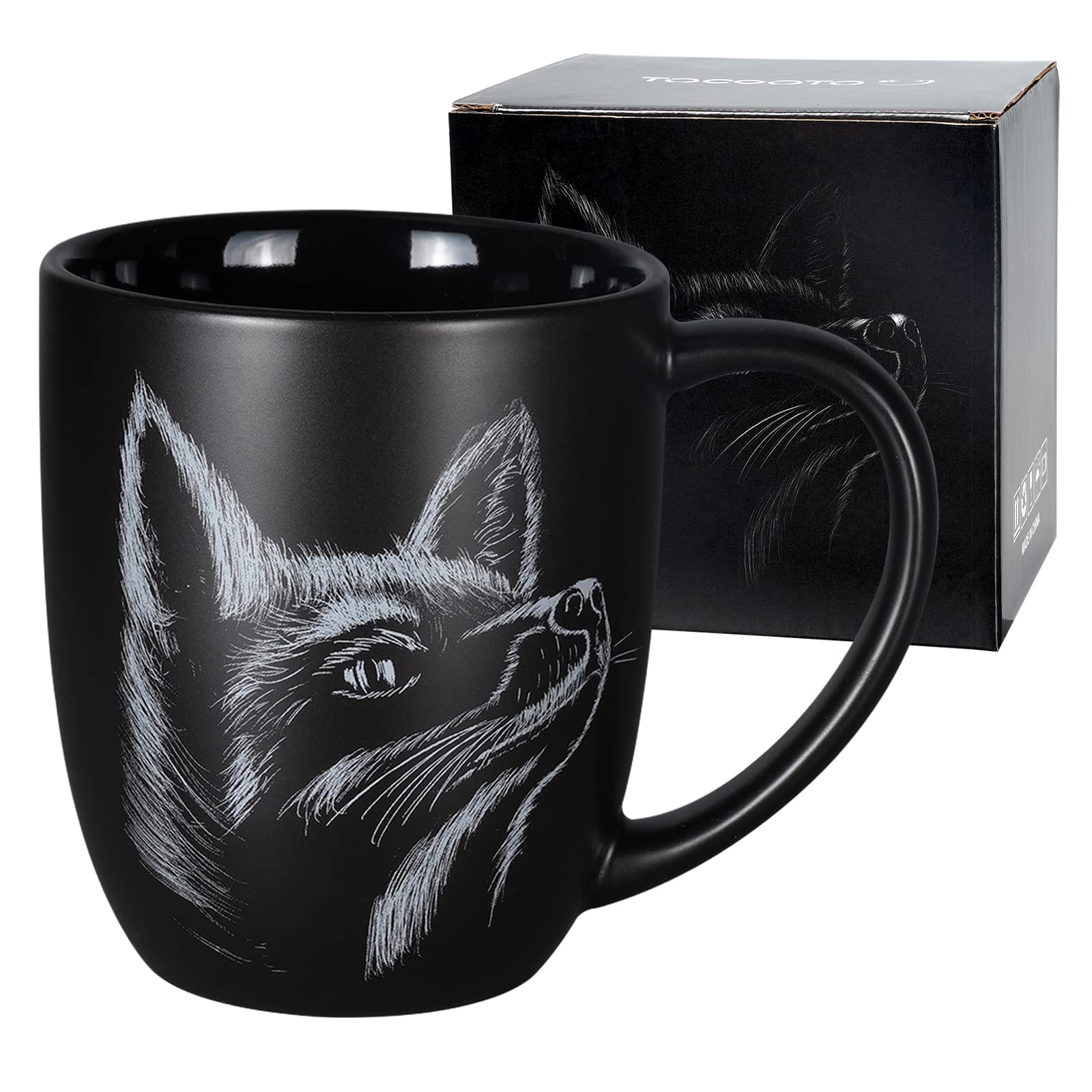 ToCooTo Fox mug with fox-face design, ideal for energizing mornings.