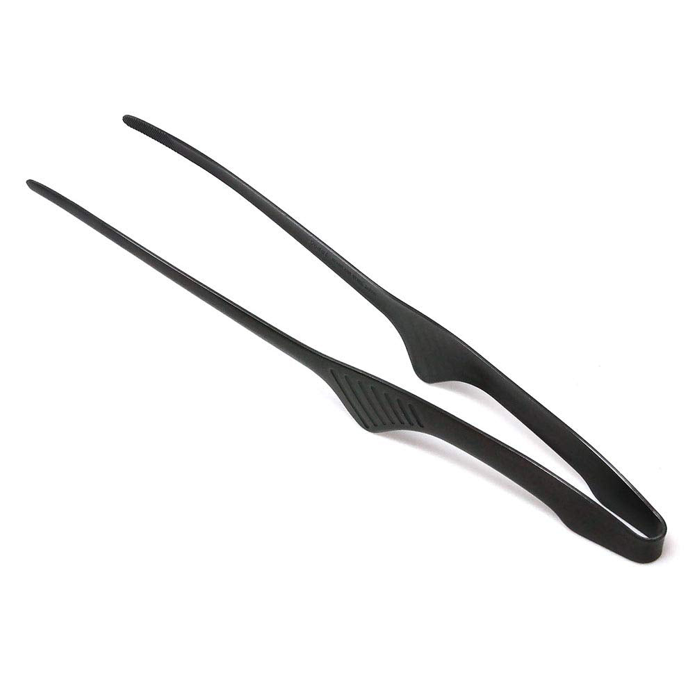 Todai Yakiniku tongs 9.4-inch black grip for precise handling of small pieces.