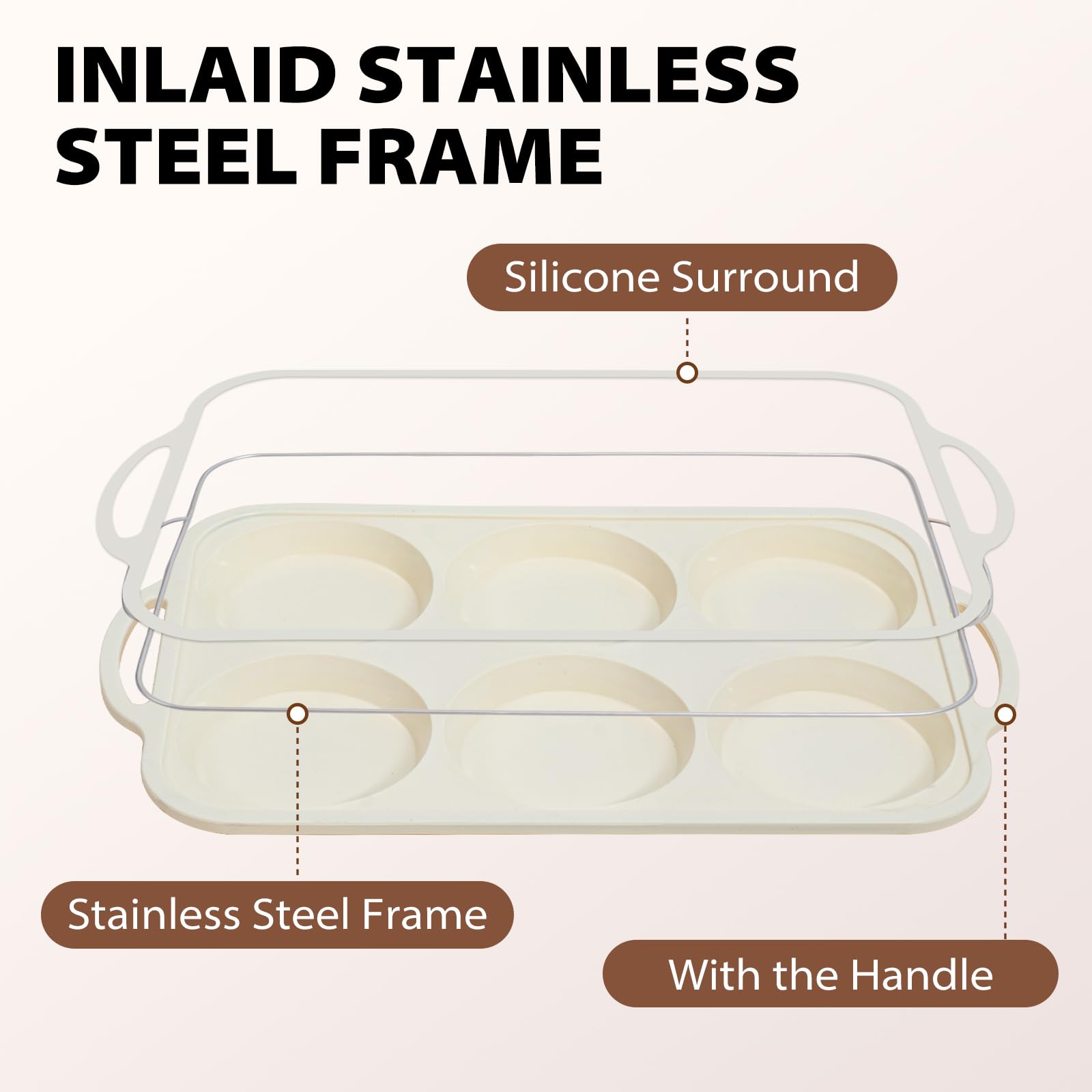 Toeusog bakeware supports sandwiches and English muffins for breakfast.