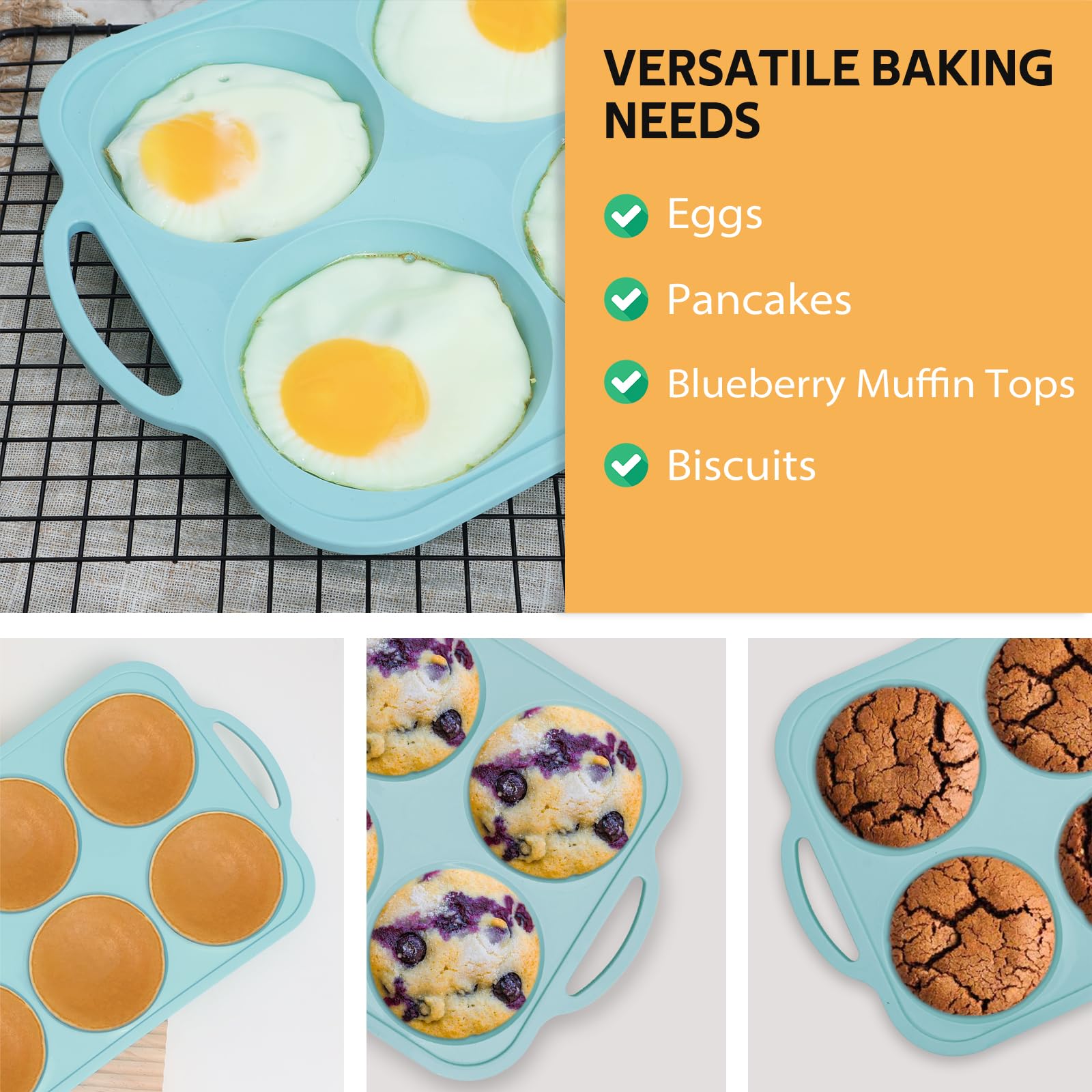 Toeusog BPA-free silicone pan handles high heat safely.