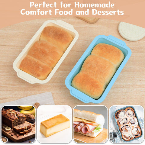 Toeusog bread pan is oven to freezer safe for versatile meal prep.