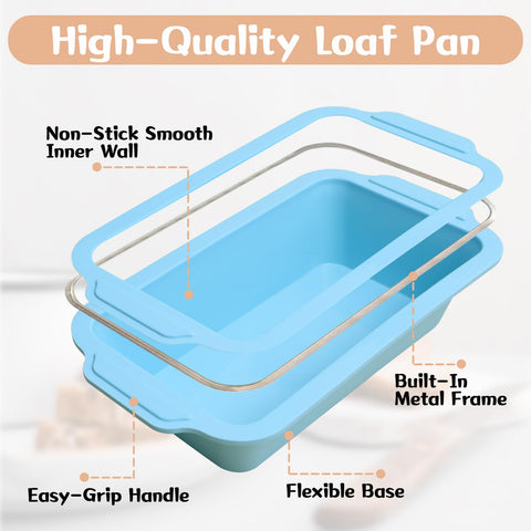 Toeusog bread pan silicone top view highlighting foldable design for compact storage.