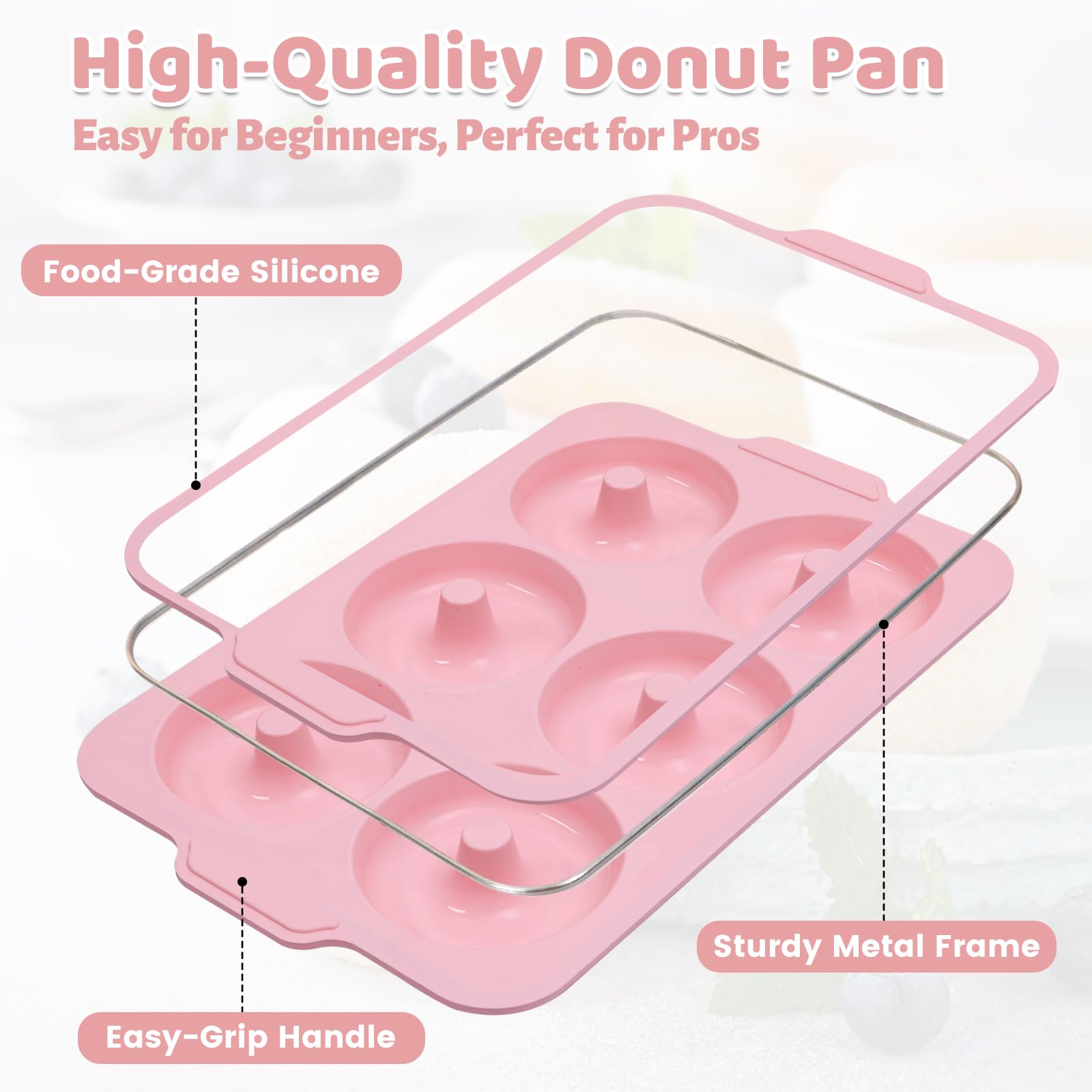 Toeusog 4 inch donut cavities ideal for large glazed or vegan donuts