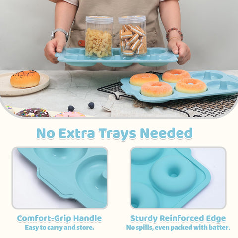 Toeusog donut pan bakes six donuts at once for quick breakfasts.