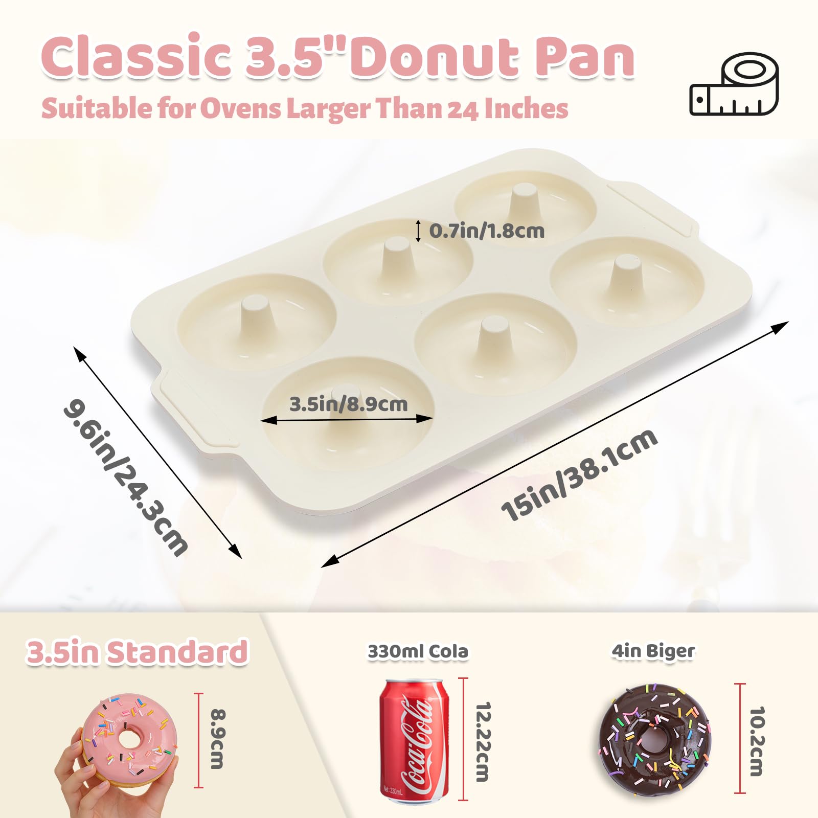Toeusog donut pan nonstick silicone release donuts effortlessly with light oil.