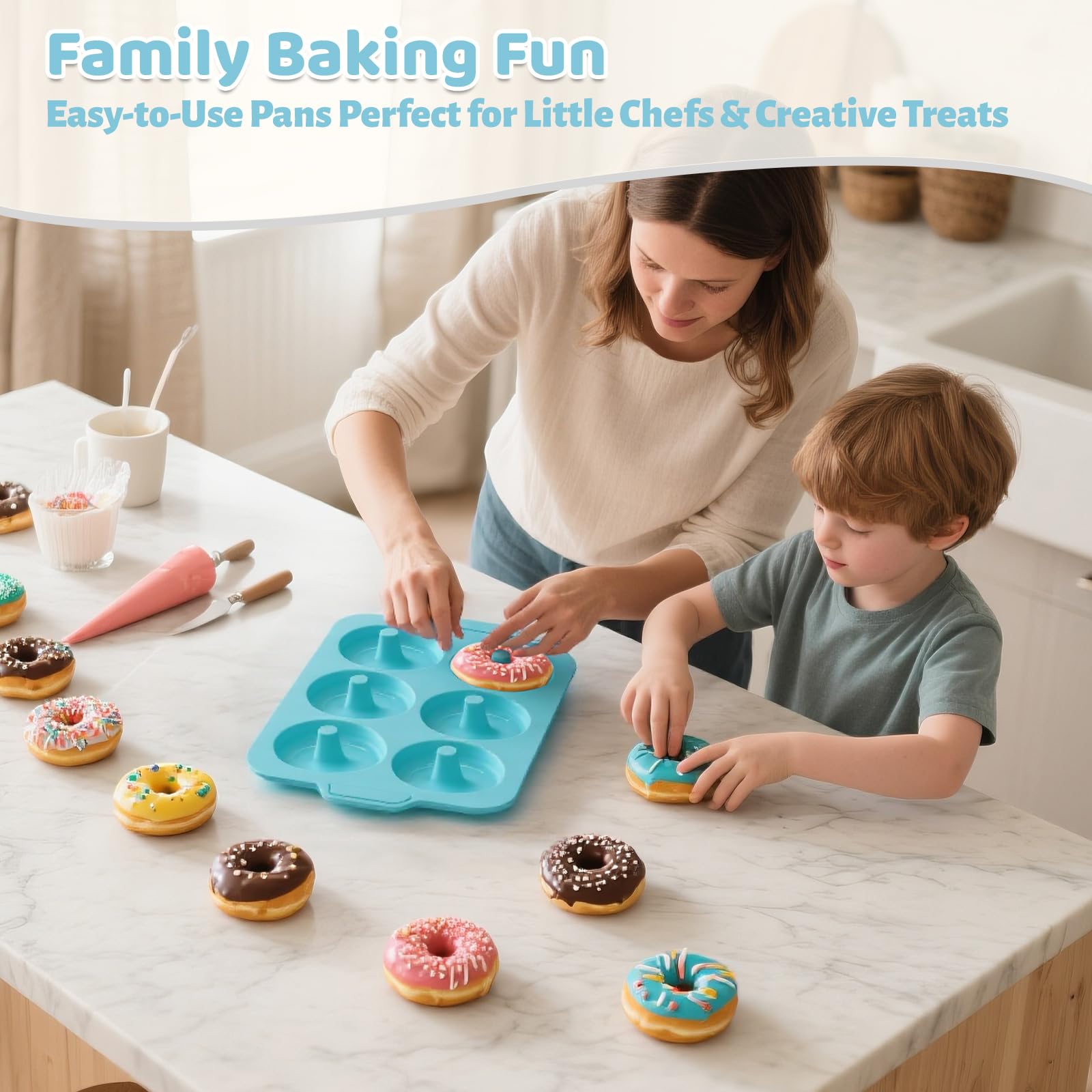 Toeusog donut pan supports versatile shapes like bagels and sourdough treats.