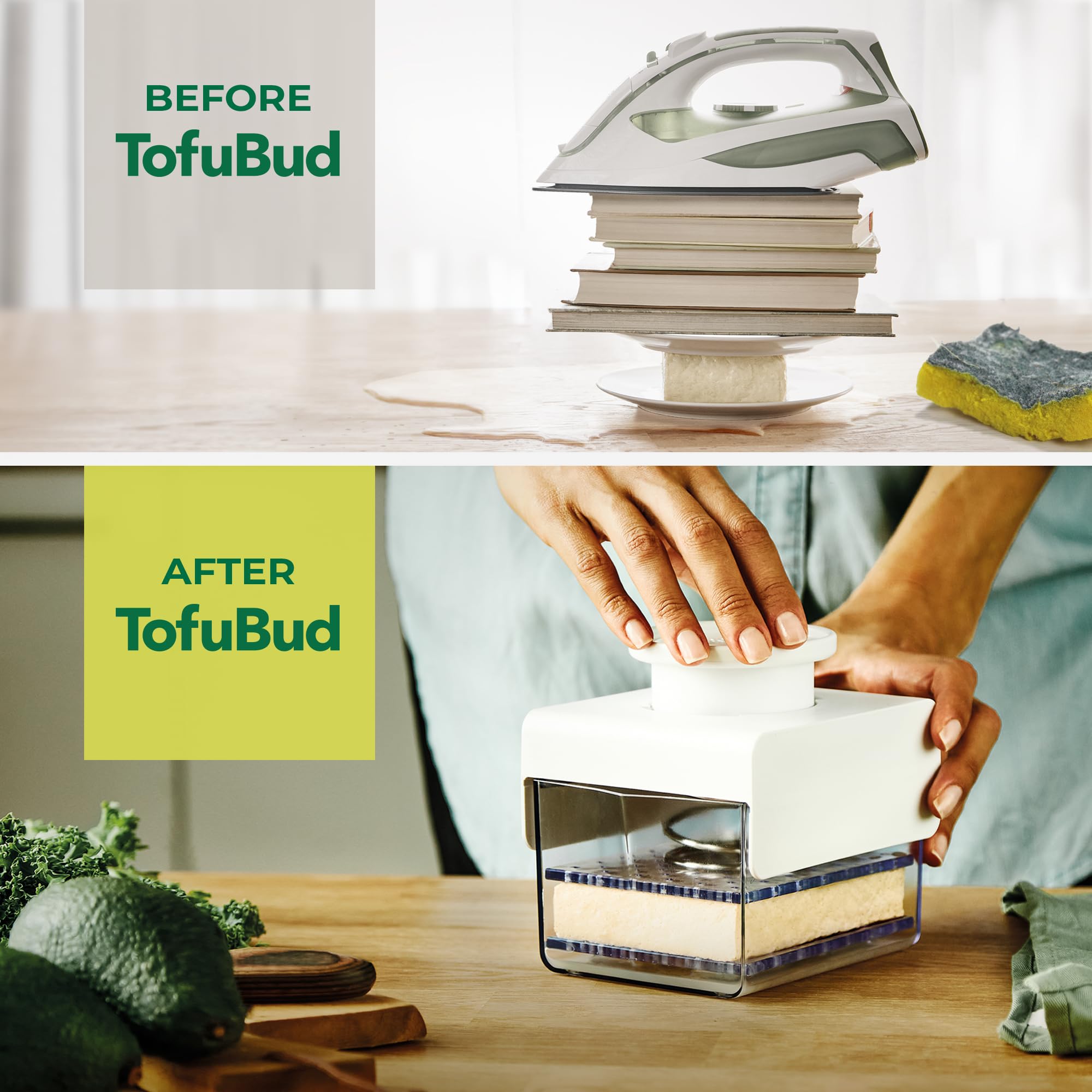 TofuBud Tofu Press features a six-part design for easy assembly.
